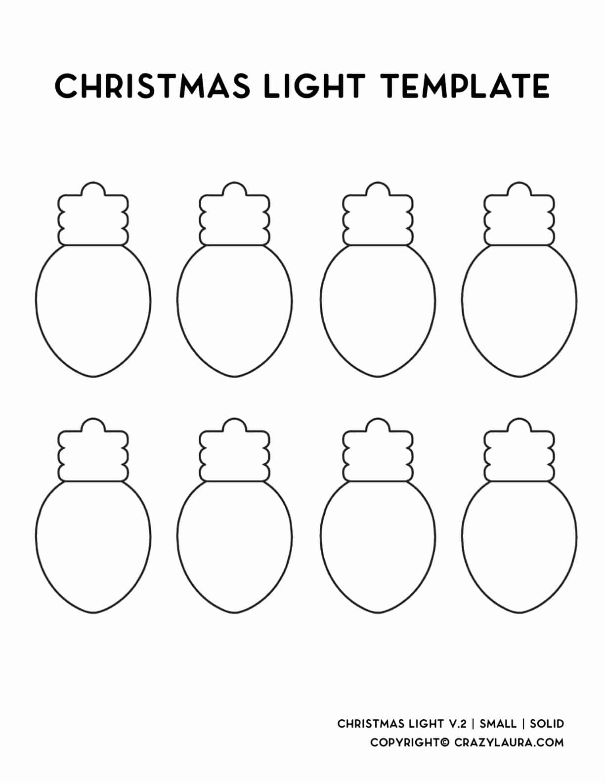 free christmas light bulb template & stencils for 2022 - crazy laura